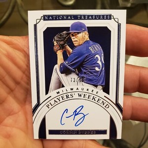 2019 Panini National Treasures Players Weekend Corbin Burnes Auto Rc #ed 73/99