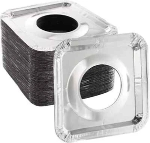 100 Pack Aluminum Foil Stove Burner Covers 8.5" Square Disposable Gas Liner - Picture 1 of 7