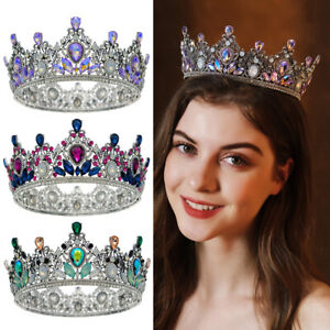 Full Circle Bridal Crown Luxury Rhinestone Wedding Queen Princess Crystal Tiara