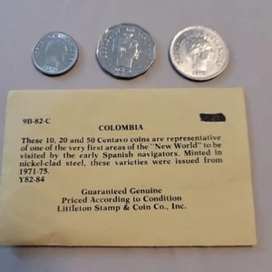 Colombia 3 Coins Set 10, 20, 50 Centavo 1971 - 1975 Littleton   ๐จ๐ด  - Picture 1 of 2