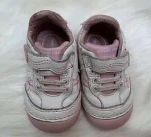 Stride Rite SRT SM Bambi Infant Girl’s Pink/white Shoes Size 3M Leather - Picture 1 of 4