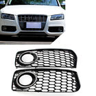 Fit Audi A5 S5 B8 RS5 S-line 08-12 Honeycomb Front Bumper Fog Light Grille Cover