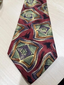 Vintage Robert Stewart Men’s Silk Tie Necktie Red Flower Pattern 58x3.5 - Picture 1 of 8