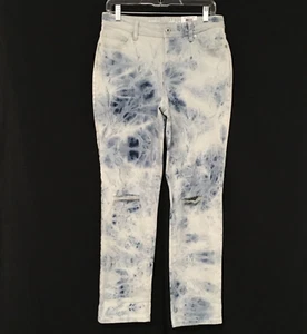 Style&Co Women's Size 6 Indigo Skies Tie Dye Wash Destroyed Boyfriend Jeans - Picture 1 of 10