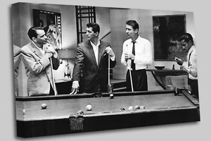 The Rat pack playing pool movie greats Canvas Wall Art Picture Print - Picture 1 of 7