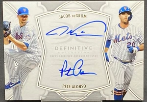 2020 TOPPS DEFINITIVE COLLECTION DUAL AUTO JACOB DEGROM PETE ALONSO METS # 20/35 - Picture 1 of 2