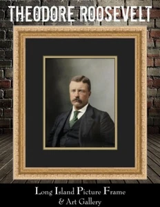 Portrait of President Theodore Roosevelt Colorized Photograph Custom Framed - Picture 1 of 3