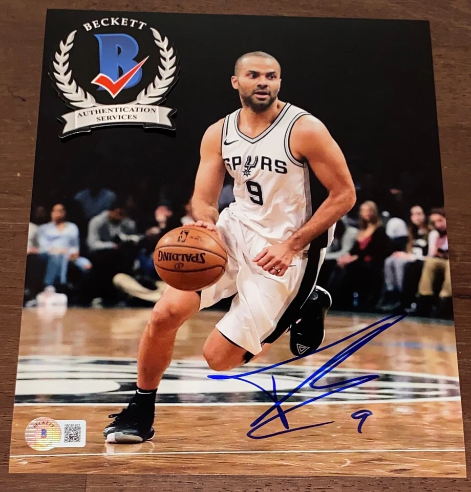 Фотография Тони Паркера с автографом 8x10 San Antonio Spurs Beckett Witness - Изображение 1 из 1