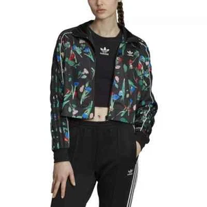 Adidas Originals Bellista Cropped Floral Track Jacket Womens XS Full Zip - NEW - Picture 1 of 6