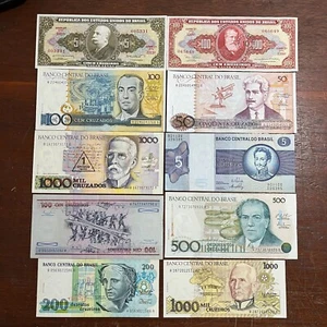 Lote com 10 Brazil Banknotes AU/UNC - 005231 - Picture 1 of 2