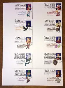 D23 EXPO 2017 USPS BRIEFMARKE D23 10 VILLIANS SERIE SATZ ~ GESTEMPELT & GESTEMPELT - Bild 1 von 11