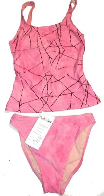 Traje de baño Tankini Clubdelsol rosa tie dye con líneas geográficas talla 8 nuevo con etiquetas $218+  Foto 1 de 3