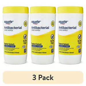 (3 pack) Equate Antibacterial Hand Wipes, Citrus Scent, 40 Count - Picture 1 of 6