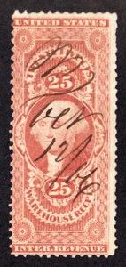 US SCOTT # R50c WAREHOUSE RECEIPT  REVENUE  cv$45  SIGNED  H1695H - Picture 1 of 2