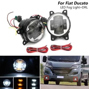 Euro Spec For Fiat Ducato Punto Panda Doblo Tipo LED Fog Light w/Amber White DRL - Picture 1 of 13