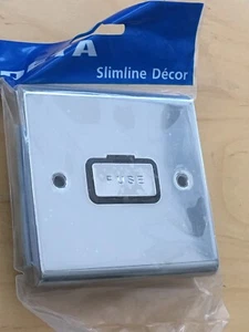 Deta SD1360CHB 13A Fused Spur Connection Unit Chrome - Black insert - Picture 1 of 3