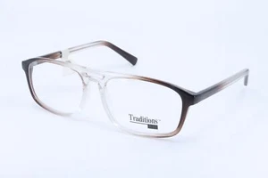 Traditions Ltd T30 Gray-Fade Rectangle Men Full Rim 55-17-145 Eyeglasses Frames - Picture 1 of 6