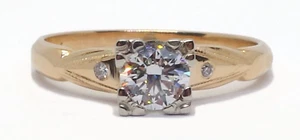New 14K gold .41ct D VVS2 lab grown diamond solitaire engagement ring size 5.75 - Picture 1 of 4