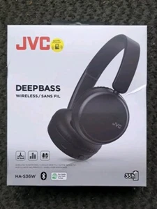 JVC Deep Bass Wireless Headphones Black Upto 35h Battery life HA-S36W - Picture 1 of 2