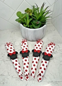 FREE SHIP - Minnie Mouse Party - Napkin Rings Napkins and Cutlery Set of 12 - Picture 1 of 2