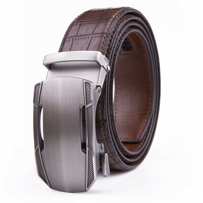 Men's Belt Leather Ratchet  Dress Belts With Automatic Buckle Size Customized • 9.99$