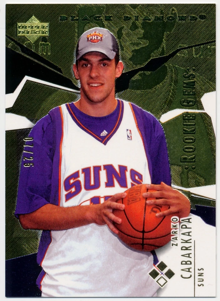 2003-04 Upper Deck Black Diamond Gold ZARKO CABARKAPA RC Phoenix Suns SP #/25 - Image 1 of 2
