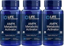Life Extension AMPK Metabolic Activator 30 Vegetarian Tablets x 3-PACK