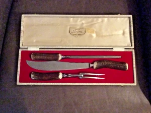 Vintage & schönes 3-teiliges echtes Hirschhorn Besteckset - Ashberry, Sheffield, England - Bild 1 von 10