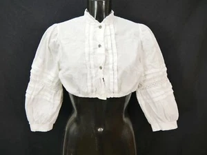 Gr.40 Dirndlbluse süße Bluse für Dirndl Baumwolle mit Spitze B9476 - Bild 1 von 3
