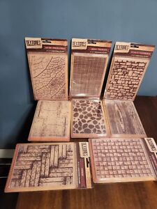 Crafters companions Textures Embossing Folders Lot