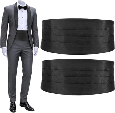 2 Pcs Men'S Cumberbund, Adjustable Cummerbund for Men, Tuxedo Belt Accessories, - Image 1 of 4