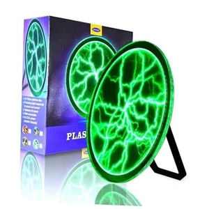 12 Inch Plasma Disc, Plasma Ball Lamp,Plasma Globe,Electrostorm Green - Picture 1 of 7