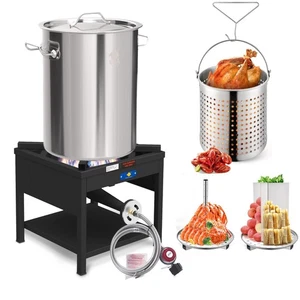 32QT Stainless Steel Pot with 200,000 BTU Propane Burner - Picture 1 of 5