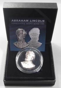 2022 1 oz FIJI ‘3D Abraham LINCOLN’ .999 Silver $2 Ultra High Relief Coin w/ COA - Imagen 1 de 14