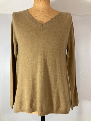 Oats pullover v-neck  sweater 100% cashmere size small tan new with tags - Image 1 of 4