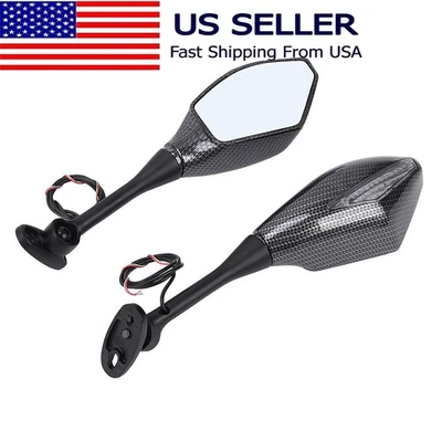 Espejos retrovisores LED integrados para Suzuki GSXR600 GSXR750 GSXR1000 GSXR1000R Foto 1 de 4