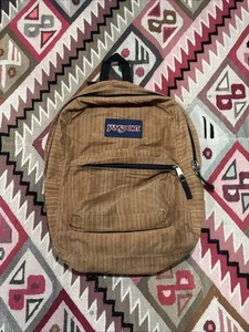 Jansport Corduroy Tan Brown School Backpack Bag Vintage Like 90s Y2k 18"x12" - Picture 1 of 9