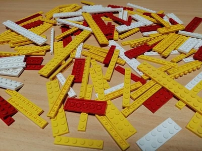 LEGO Konvolut lange schmale Platten rot weiß gelb/ Platten Sammlung - Bild 1 von 4