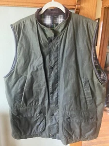 BARBOUR - A220 WESTMORLAND - WAX COTTON VEST/WAISTCOAT - SAGE - MADE @UK - XXL - Picture 1 of 7