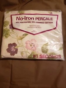 SPRINGMAID No-Iron Percale TWIN FLAT Sheet Floral LITCHFIELD Sealed - Picture 1 of 3