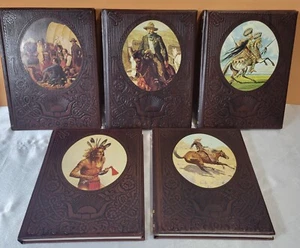 Time Life Books The Old West Series Brown Faux Leather - Lot of 5 Books - Picture 1 of 11