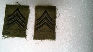 MILITARY PATCH SEW ON RANK SET OF 2 PULLED OFF UNIFORMS OD GREEN E-5 SERGEANT - Picture 1 of 1