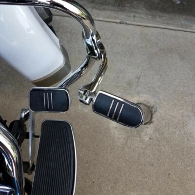 Long Highway Foot Pegs 1-1/4" barra de choque para Harley Davidson cromo ultra limitado - Imagem 1 de 4