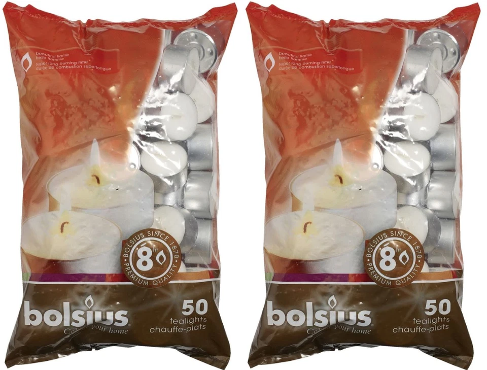 100 velas azucaradas sin aroma Bolsius - hasta 8 horas de tiempo de combustión - blancas Foto 1 de 1