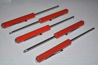 MINI PHILLIPS SCREWDRIVER WITH MAGNET TOP & POCKET CLIP SAME AS SNAP-ON 5 PC LOT - Image 1 of 4