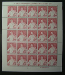 1976 Italy Tiziano Vecellio 150 Lire Full Sheet MNH - Picture 1 of 1