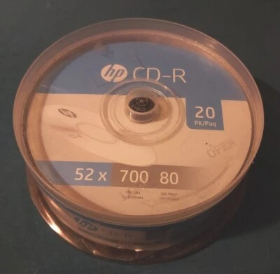 HEWLETT PACKARD CD-R 52x 700 MB/ 80min 20PK Spindle HP Invent New Sealed - Image 1 of 3