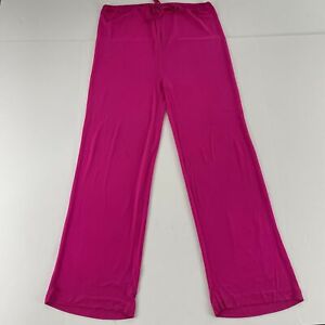 Pantalón largo holgado con cintura elástica de pierna ancha con parche casual para mujer Púrpura 