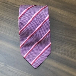 Pink Thomas Pink 100% Silk Diagonal Woven Striped Mens Tie England - Picture 1 of 9
