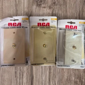 NUEVO (paquete de 3) cable coaxial coaxial placa de pared conector F marfil barril hembra - Imagen 1 de 5